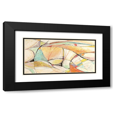 Note musicali Black Modern Wood Framed Art Print with Double Matting by Lucas