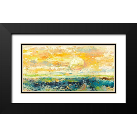 Onde della sera Black Modern Wood Framed Art Print with Double Matting by Lucas