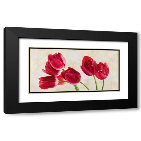Tulip concerto Black Modern Wood Framed Art Print with Double Matting by Villa, Luca