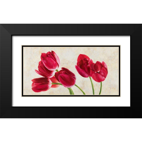 Tulip concerto Black Modern Wood Framed Art Print with Double Matting by Villa, Luca