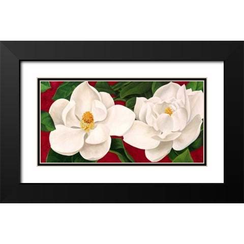 Magnolie in fiore Black Modern Wood Framed Art Print with Double Matting by Villa, Luca