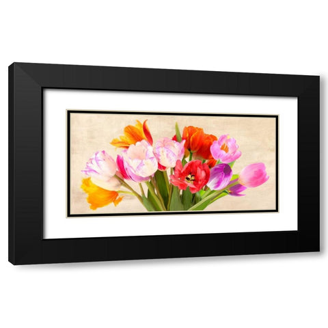Tulips in Spring Black Modern Wood Framed Art Print with Double Matting by Villa, Luca