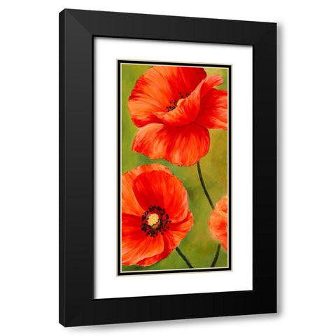 Poppies in the wind I Black Modern Wood Framed Art Print with Double Matting by Villa, Luca