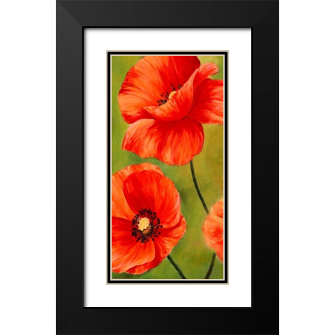 Poppies in the wind I Black Modern Wood Framed Art Print with Double Matting by Villa, Luca