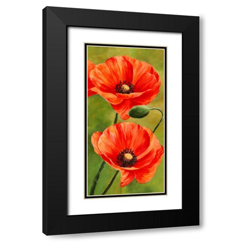 Poppies in the wind II Black Modern Wood Framed Art Print with Double Matting by Villa, Luca