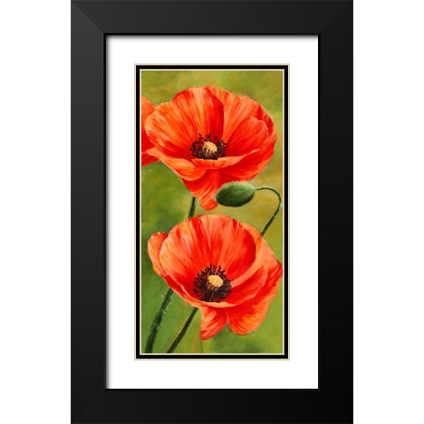 Poppies in the wind II Black Modern Wood Framed Art Print with Double Matting by Villa, Luca