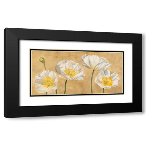 Poppies on Gold Black Modern Wood Framed Art Print with Double Matting by Luca, Villa