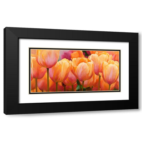 Summer Tulips Black Modern Wood Framed Art Print with Double Matting by Villa, Luca