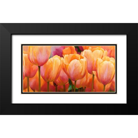 Summer Tulips Black Modern Wood Framed Art Print with Double Matting by Villa, Luca