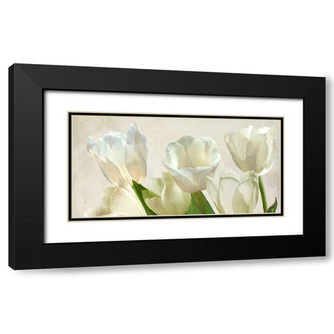 White Tulips (detail) Black Modern Wood Framed Art Print with Double Matting by Villa, Luca