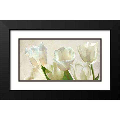 White Tulips (detail) Black Modern Wood Framed Art Print with Double Matting by Villa, Luca
