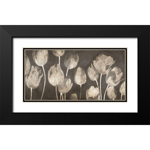 Washed Tulips Black Modern Wood Framed Art Print with Double Matting by Villa, Luca