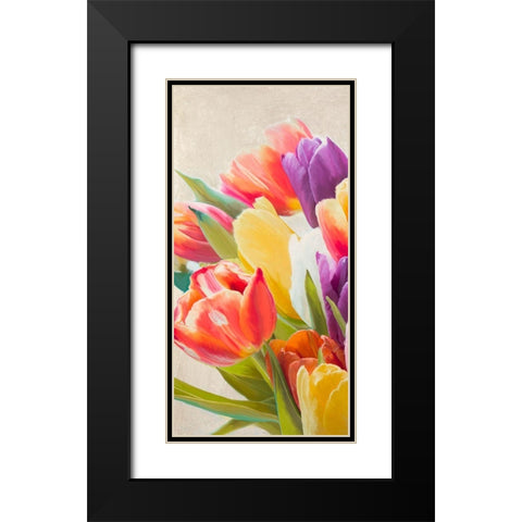 Spring Tulips I Black Modern Wood Framed Art Print with Double Matting by Villa, Luca