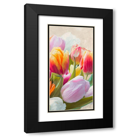 Spring Tulips III Black Modern Wood Framed Art Print with Double Matting by Villa, Luca