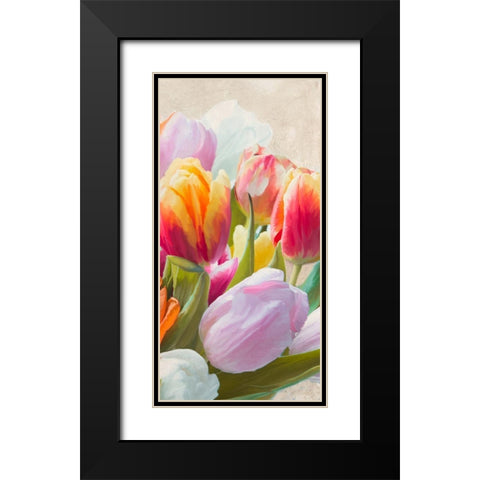 Spring Tulips III Black Modern Wood Framed Art Print with Double Matting by Villa, Luca