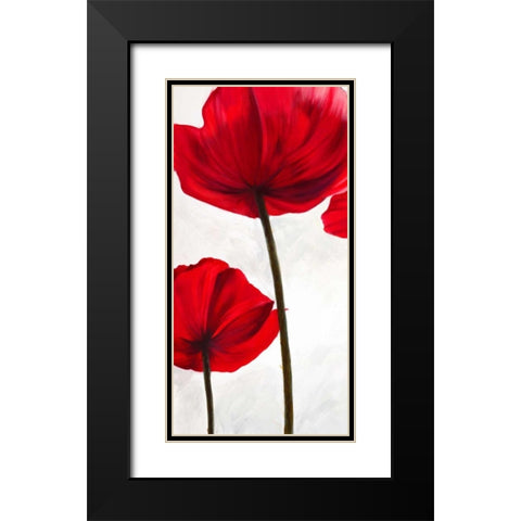 Reds I Black Modern Wood Framed Art Print with Double Matting by Villa, Luca