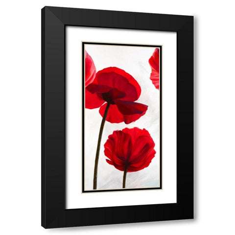 Reds II Black Modern Wood Framed Art Print with Double Matting by Villa, Luca