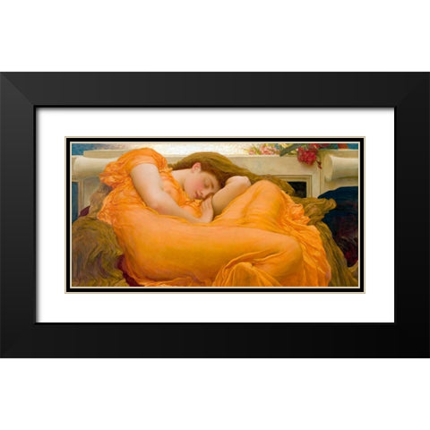 Flaming June (detail) Black Modern Wood Framed Art Print with Double Matting by Leighton, Frederic