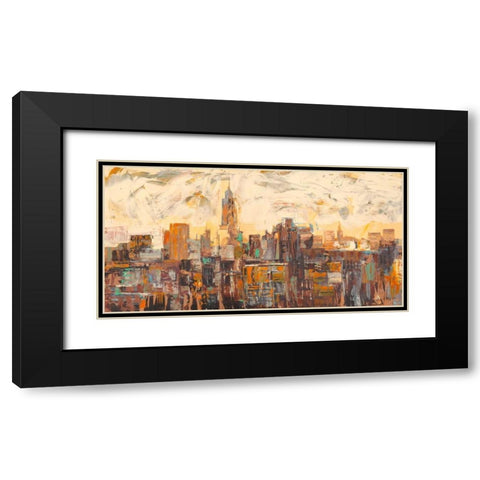 Mattino a New York Black Modern Wood Framed Art Print with Double Matting by Florio, Luigi