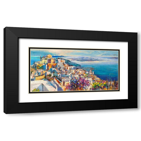 Thira Black Modern Wood Framed Art Print with Double Matting by Florio, Luigi