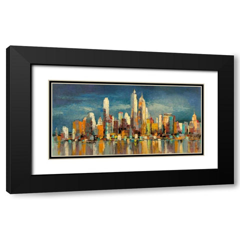 New York- riflessi del mattino Black Modern Wood Framed Art Print with Double Matting by Florio, Luigi