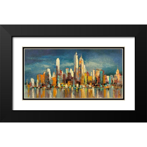New York- riflessi del mattino Black Modern Wood Framed Art Print with Double Matting by Florio, Luigi