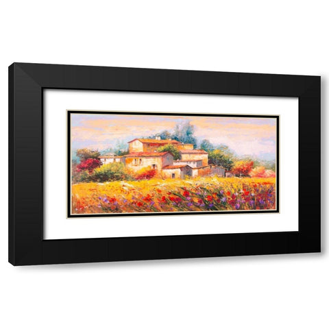 Campo d estate Black Modern Wood Framed Art Print with Double Matting by Florio, Luigi