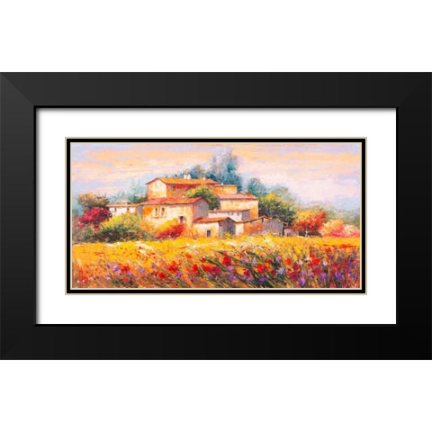 Campo d estate Black Modern Wood Framed Art Print with Double Matting by Florio, Luigi