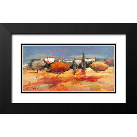 Campagna nel sole Black Modern Wood Framed Art Print with Double Matting by Florio, Luigi