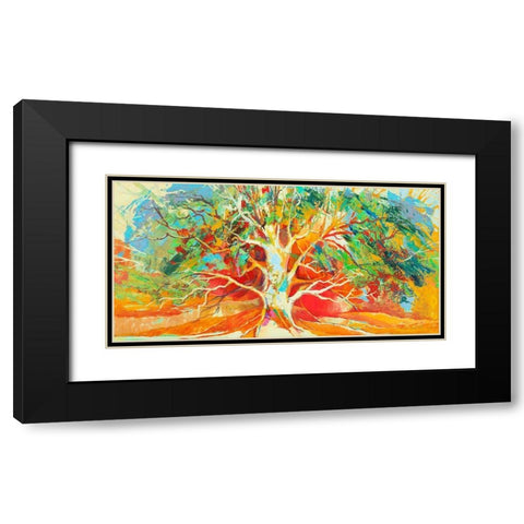 Albero felice Black Modern Wood Framed Art Print with Double Matting by Luigi, Florio
