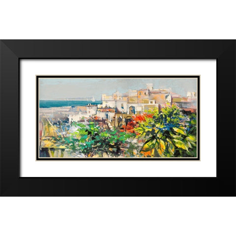 Meriggiare mediterraneo Black Modern Wood Framed Art Print with Double Matting by Luigi, Florio
