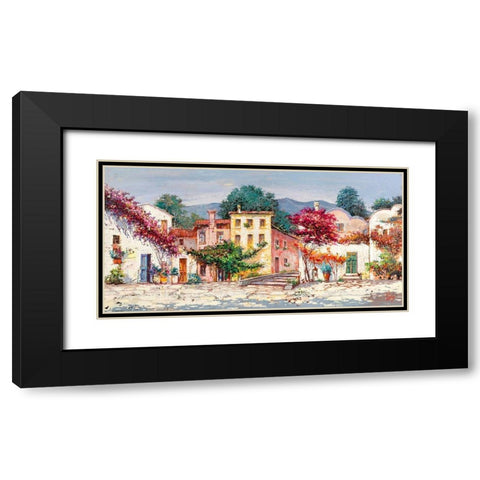 Paese mediterraneo Black Modern Wood Framed Art Print with Double Matting by Luigi, Florio