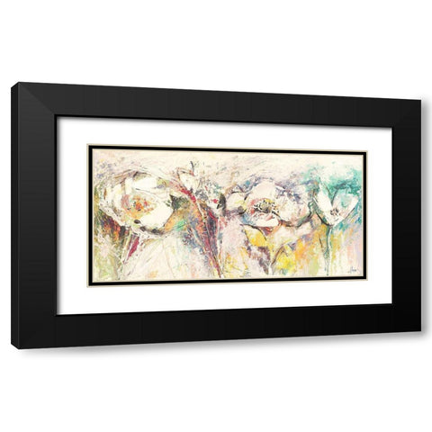 Flora I Black Modern Wood Framed Art Print with Double Matting by Florio, Luigi