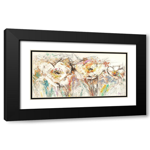 Flora II Black Modern Wood Framed Art Print with Double Matting by Florio, Luigi