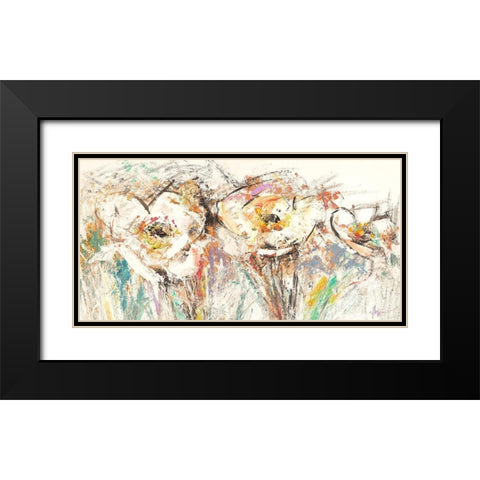 Flora II Black Modern Wood Framed Art Print with Double Matting by Florio, Luigi