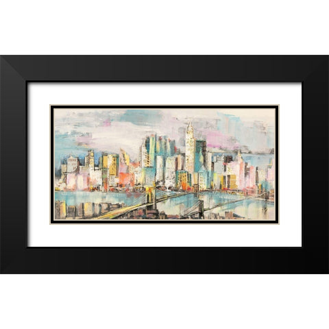 Colori a Manhattan Black Modern Wood Framed Art Print with Double Matting by Florio, Luigi
