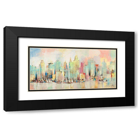 Skyline a colori Black Modern Wood Framed Art Print with Double Matting by Florio, Luigi