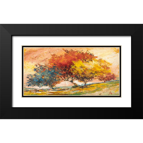 Alberi nel sole Black Modern Wood Framed Art Print with Double Matting by Florio, Luigi