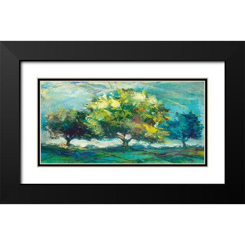 Alberi di zaffiro Black Modern Wood Framed Art Print with Double Matting by Florio, Luigi