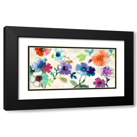 Floral Fantasy Black Modern Wood Framed Art Print with Double Matting by Michelle, Clair