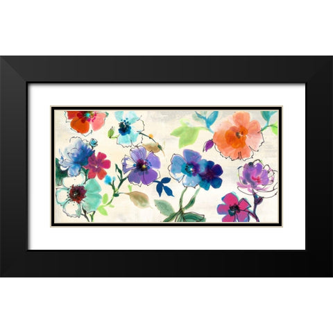 Floral Fantasy Black Modern Wood Framed Art Print with Double Matting by Michelle, Clair