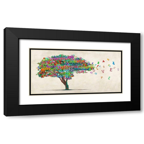 Tree of Humanity Black Modern Wood Framed Art Print with Double Matting by Rodrigues, MalÃ¬a