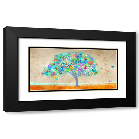 Tree of Peace Black Modern Wood Framed Art Print with Double Matting by Rodrigues, MalÃ¬a