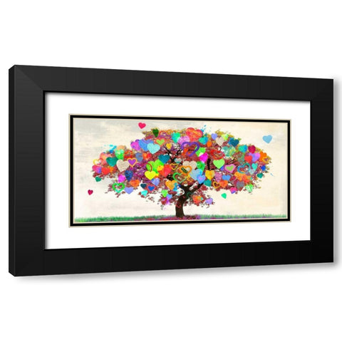 Tree of Love Black Modern Wood Framed Art Print with Double Matting by Rodrigues, Malia