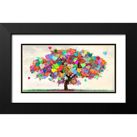 Tree of Love Black Modern Wood Framed Art Print with Double Matting by Rodrigues, Malia