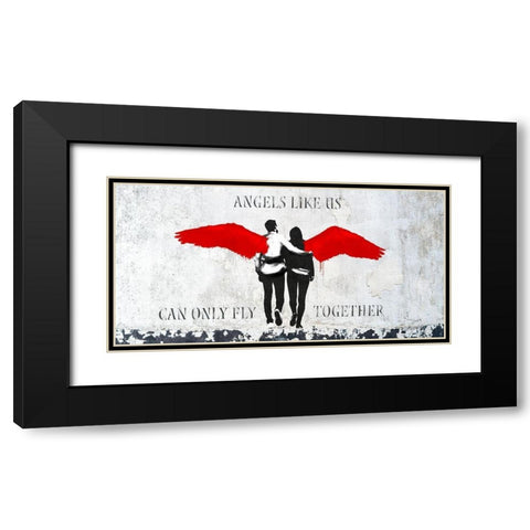 Angels Like Us Black Modern Wood Framed Art Print with Double Matting by Masterfunk Collective