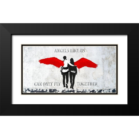 Angels Like Us Black Modern Wood Framed Art Print with Double Matting by Masterfunk Collective