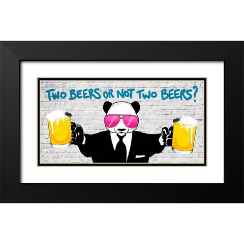 Two Beers or Not Two Beers (detail) Black Modern Wood Framed Art Print with Double Matting by Masterfunk Collective