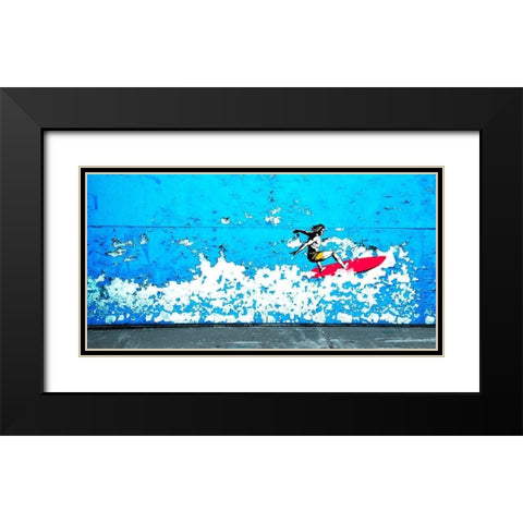 Off the Wall, Santa Cruz, CA Black Modern Wood Framed Art Print with Double Matting by Masterfunk Collective