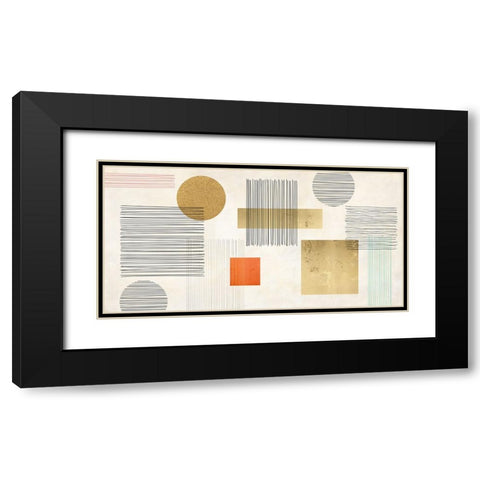 Lines and Shapes Black Modern Wood Framed Art Print with Double Matting by Miko, Sayaka